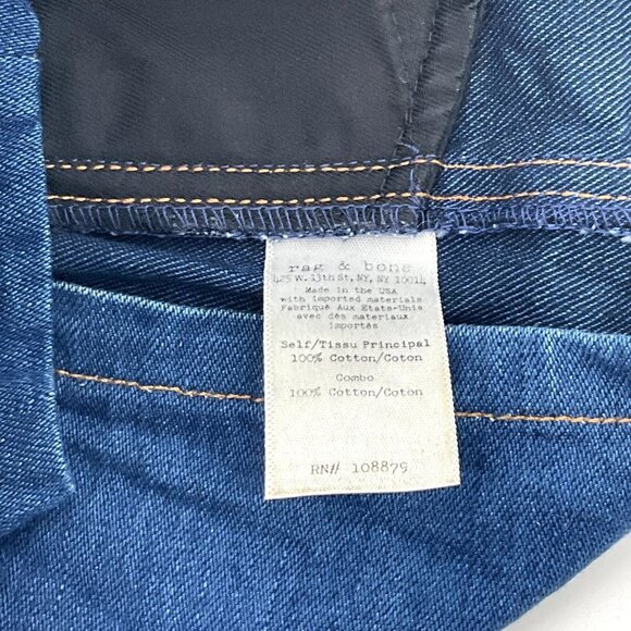Rag & Bone Shorts Women 0 Blue 100% Cotton Front Buttons Pockets High Rise Denim - Picture 4 of 7